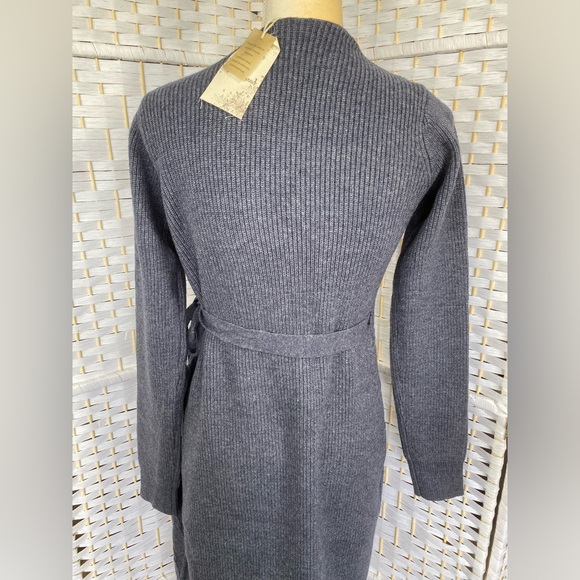 NWT Hem & Thread MIDI Wrap Sweater Dress V Neck Cable knit design True Wrap - Picture 16 of 17